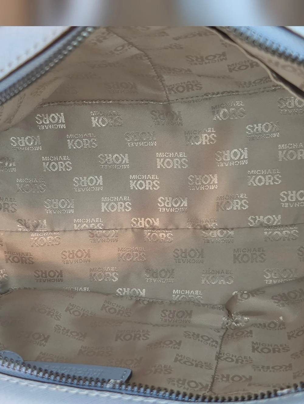 Michael Kors Studded Saffiano Leather Satchel Crossbody Light Blue Gunmetal